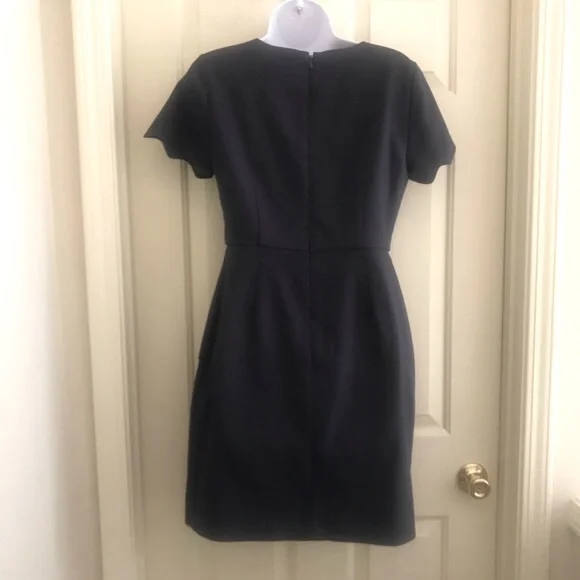 Loft Short Sleeve Scalloped Sheath Dress. Size 2 - Picture 5 of 5